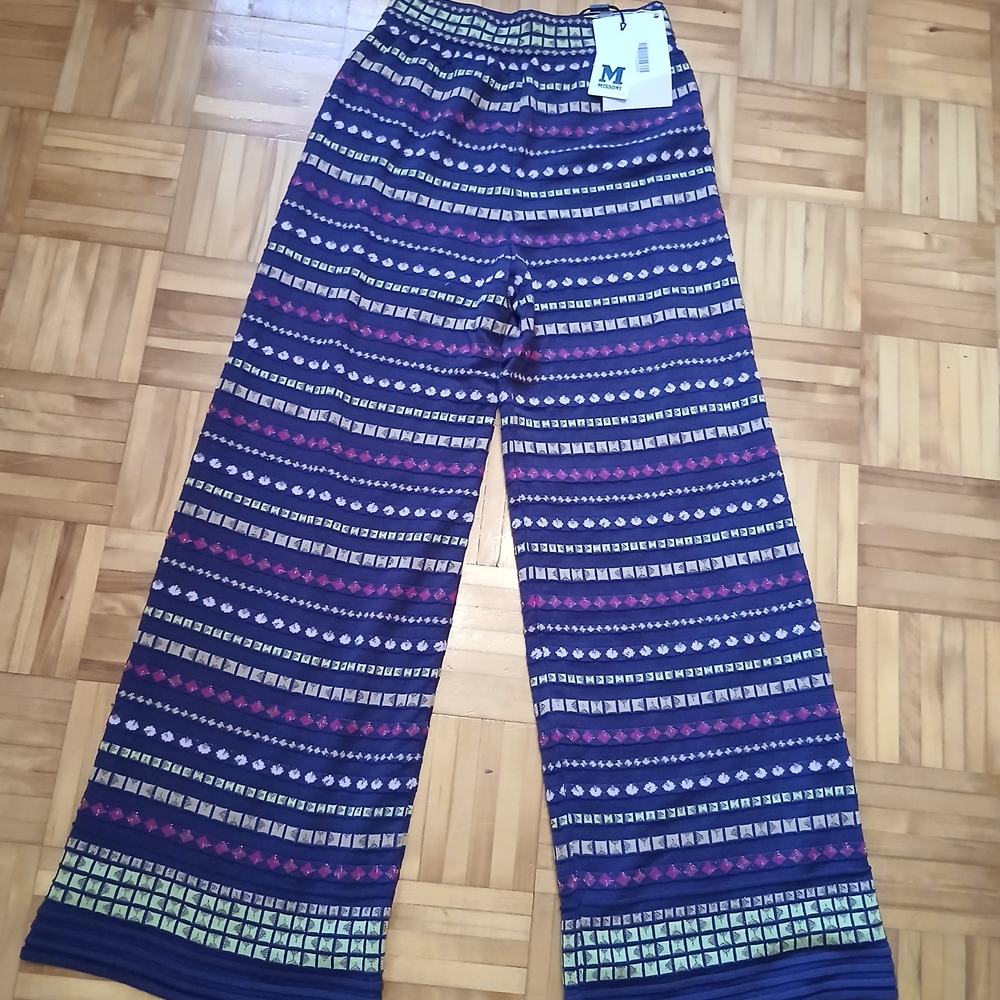 M MISSONI  Multicolor Geometric Knit Pants,size IT 42.NWT